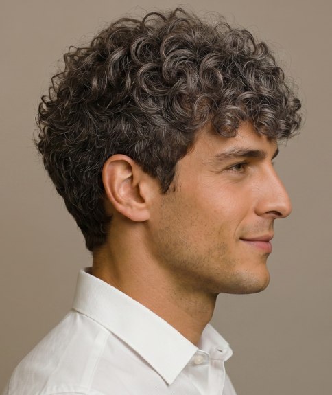 Corte para hombres con rizos - Vista lateral