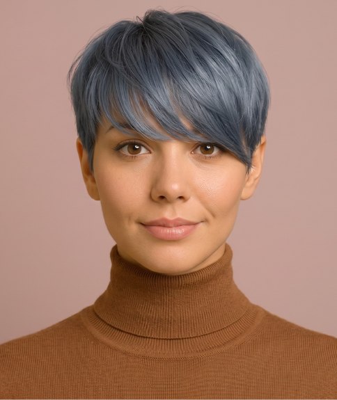 Corte pixie audaz y elegante para cabello canoso
