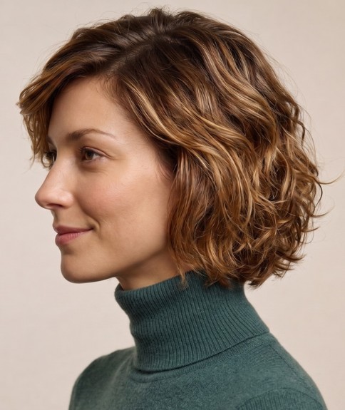 Bob de tendencia con capas - Vista lateral