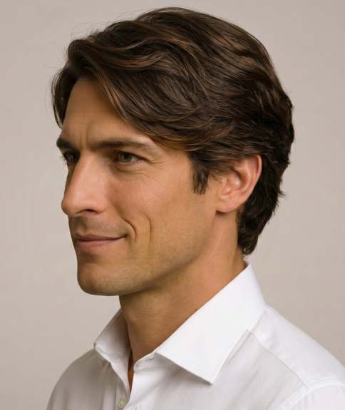 Estilo contempor&aacute;neo para cabello masculino - Vista lateral