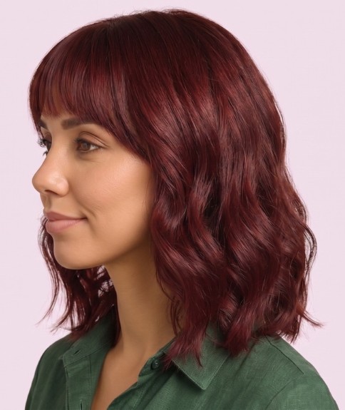 Bob a la altura de los hombros para cabello ondulado - Vista lateral