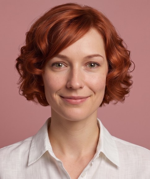 Bob corto y elegante con el cabello cortado alrededor de la l&iacute;nea de la mand&iacute;bula