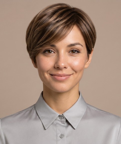 Corte pixie  con asimetr&iacute;a