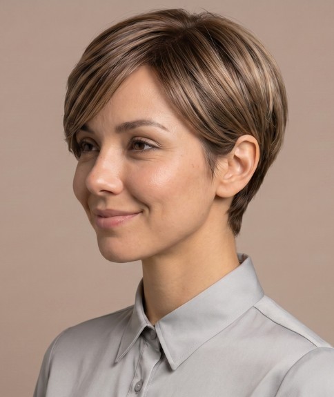 Cabello corte pixie - Vista lateral