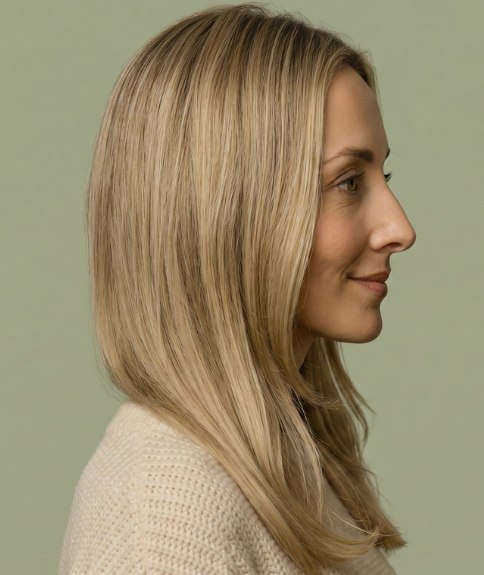 Cabello largo con capas para un movimiento natural
