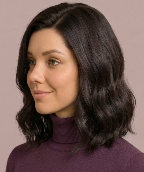 Cabello a la altura de los hombros con ondas suaves