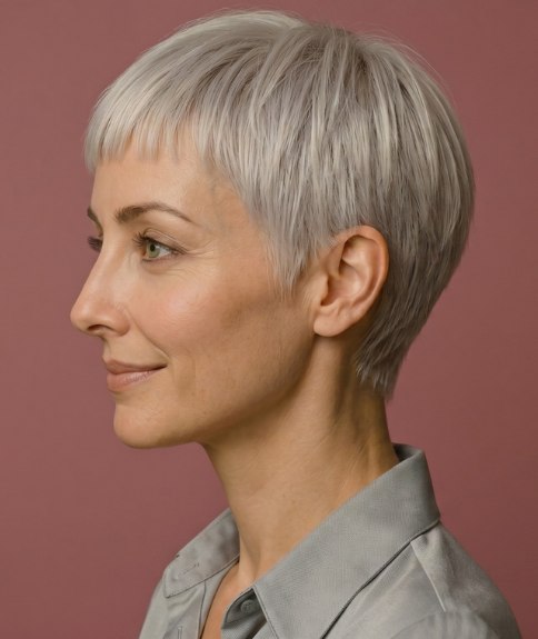 Cabello corto con un brillo de aspecto natural