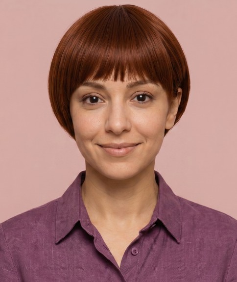 Bob corto con flequillo tupido