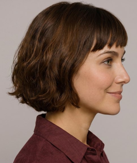 Corte de pelo bob con flequillo corto