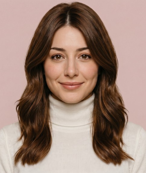 Corte de pelo largo con ondas