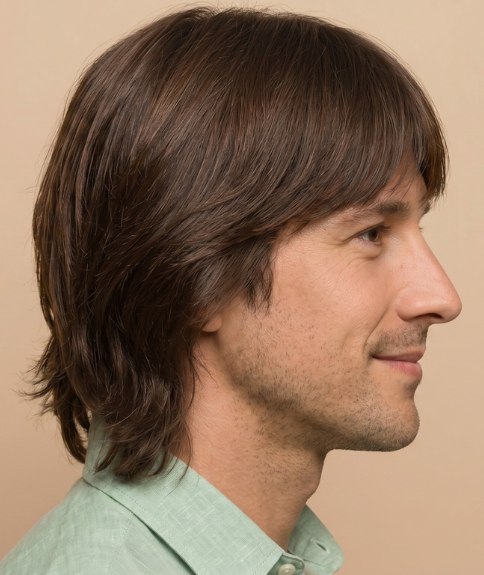 Cabello largo elegante para hombres