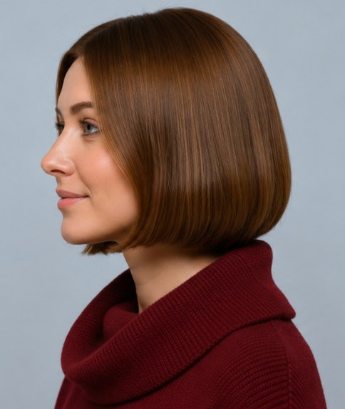 Corte de cabello bob al nivel de la barbilla