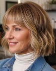 Bob con flequillo para mujeres de m�s de 50 a�os