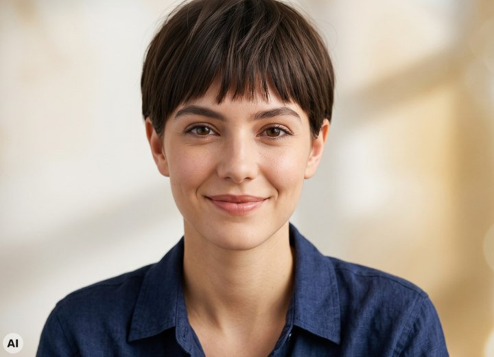 Corte de pelo corto que hace que los ojos se vean m&aacute;s grandes